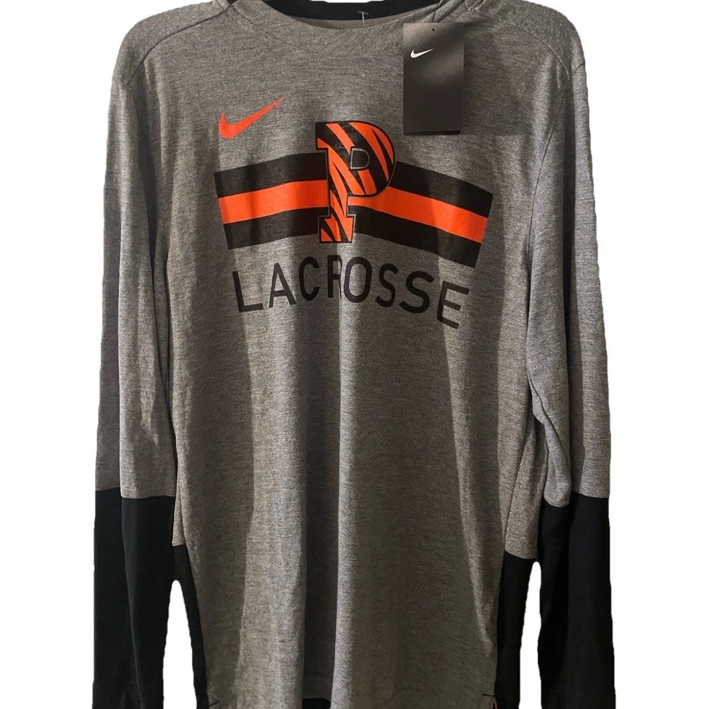 Princeton Lacrosse Shirt Nike Dri Fit Legend Long sleeve Black Mens Size M nwt